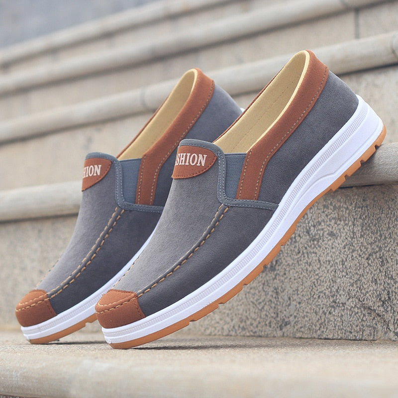 Men's Slip-On Canvas Shoes – Matteo-Gray-5.5-Nora Luxe