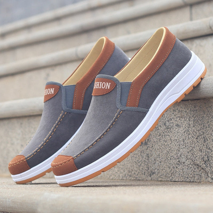 Men's Slip-On Canvas Shoes – Matteo-Gray-5.5-Nora Luxe