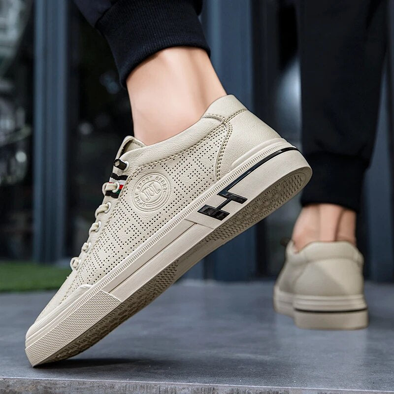 Men's sneakers made of perforated leather with a lightweight design – Ethan-White-6-Nora Luxe