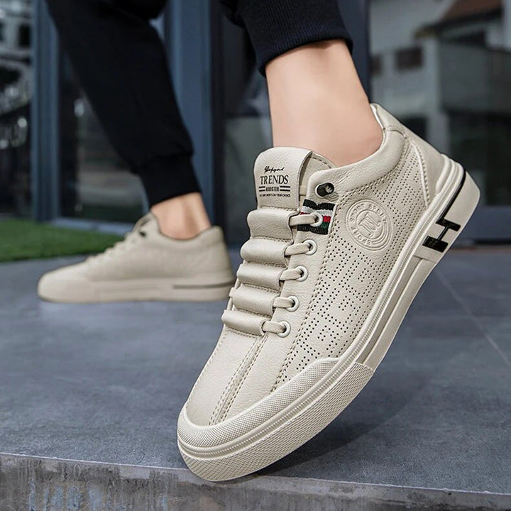 Men's sneakers made of perforated leather with a lightweight design – Ethan-White-6-Nora Luxe