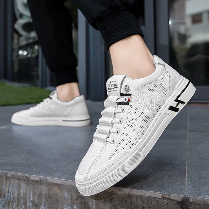 Men's sneakers made of perforated leather with a lightweight design – Ethan-White-6-Nora Luxe