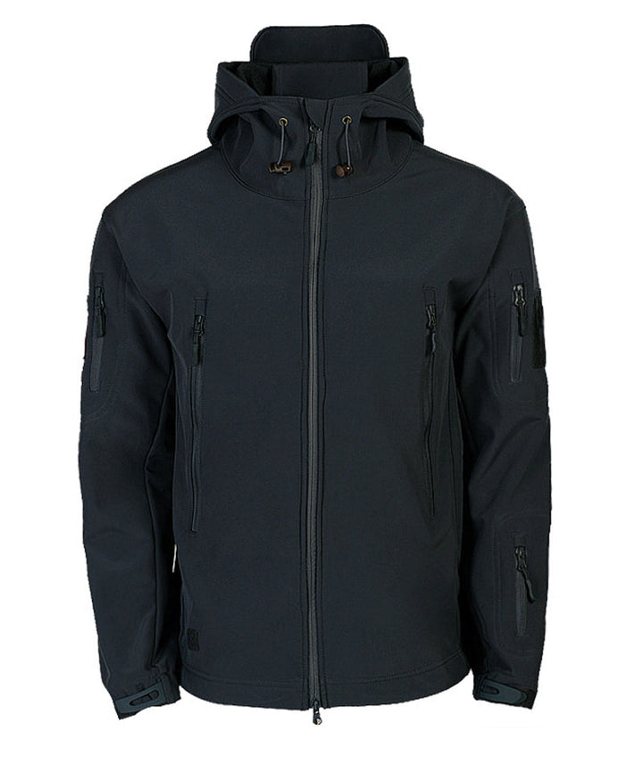 Men's Softshell Jacket with Hoodie - Titan-Black-S-Nora Luxe