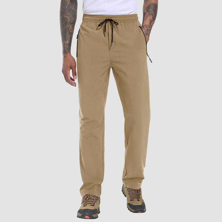 Men's Stretch & Quick-Dry Hiking Trousers - Logan-Khaki-S-Nora Luxe