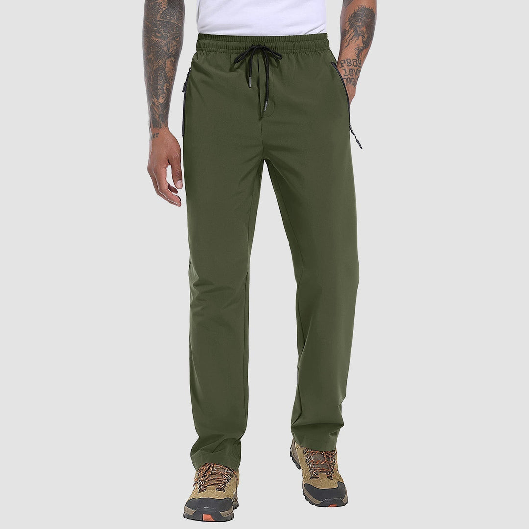 Men's Stretch & Quick-Dry Hiking Trousers - Logan-Olive Green-S-Nora Luxe