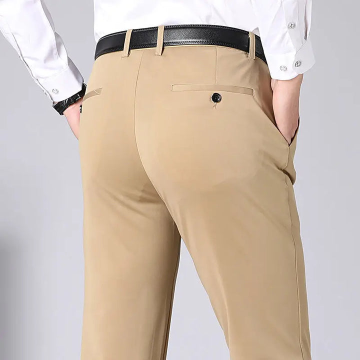 Men's Stretch Trousers - Leo-Khaki-29-Nora Luxe