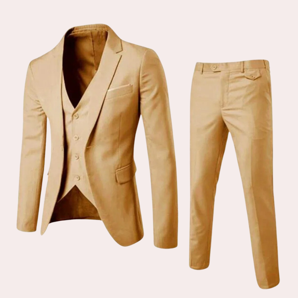 Men's Suit with Blazer and Trousers - Alexander-Khaki-S-Nora Luxe