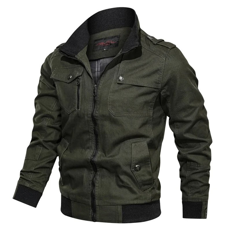 Men's Summer Jacket with Collar and Motorcycle Look – Vince-Green-S-State of Style