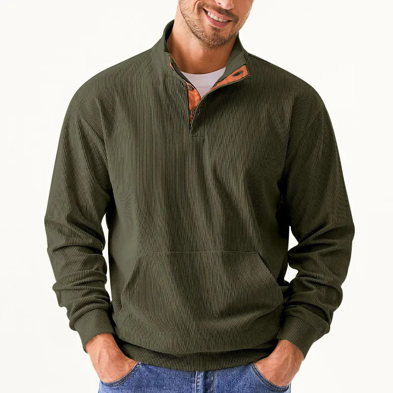 Men's Sweater with Stand-up Collar - Liam-Apricot-S-Nora Luxe