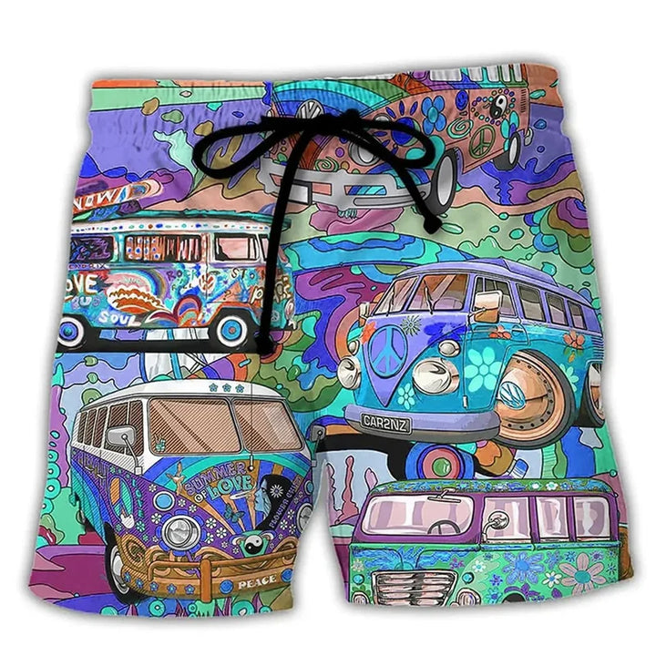 Men's Swim Shorts with Graffiti Print – NovaBay-Blue-S-State of Style