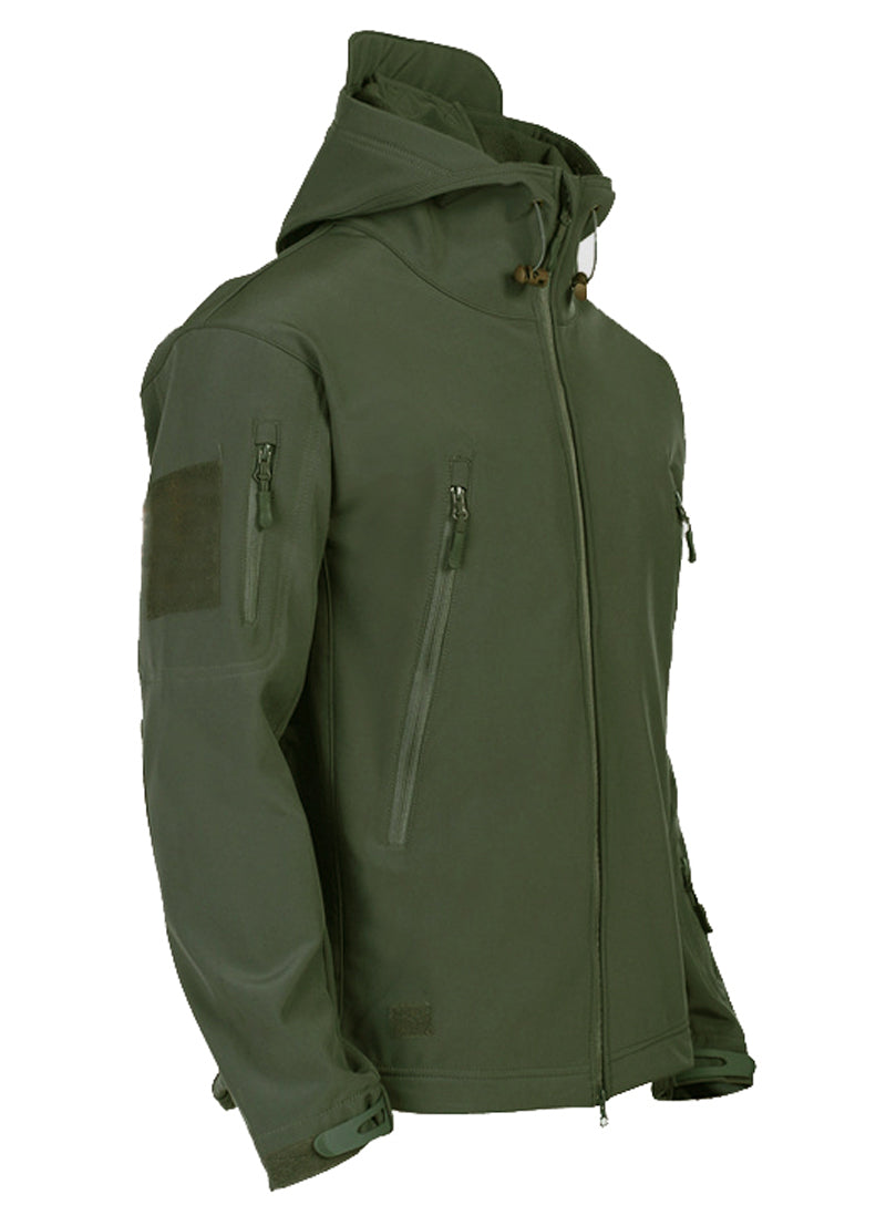 Men's Tactical Waterproof Windproof Softshell Jacket with Hood - Kai-Black-S-Nora Luxe