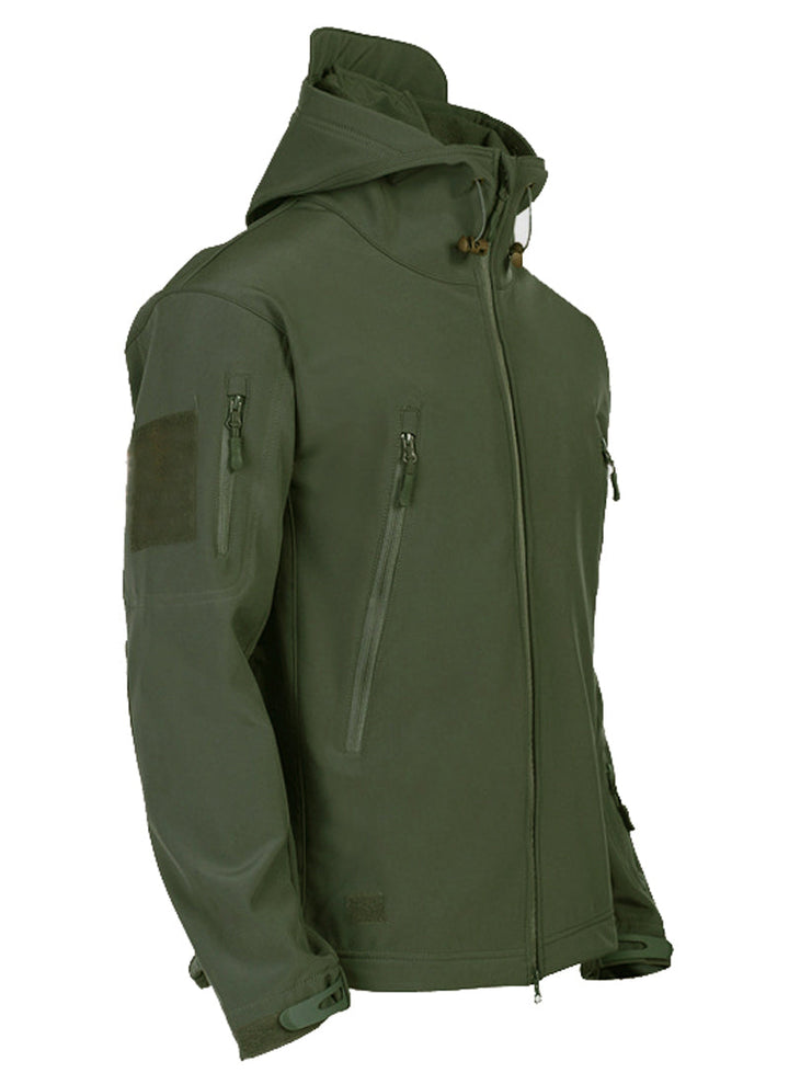 Men's Tactical Waterproof Windproof Softshell Jacket with Hood - Kai-Black-S-Nora Luxe