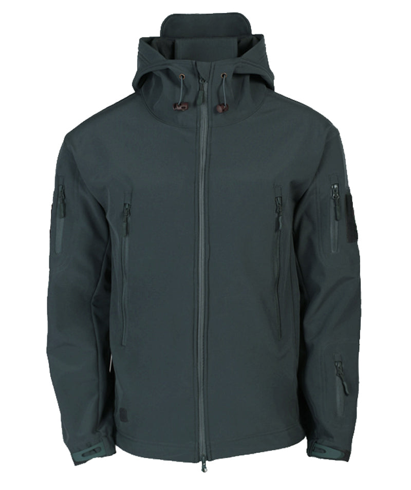 Men's Tactical Waterproof Windproof Softshell Jacket with Hood - Kai-Black-S-Nora Luxe