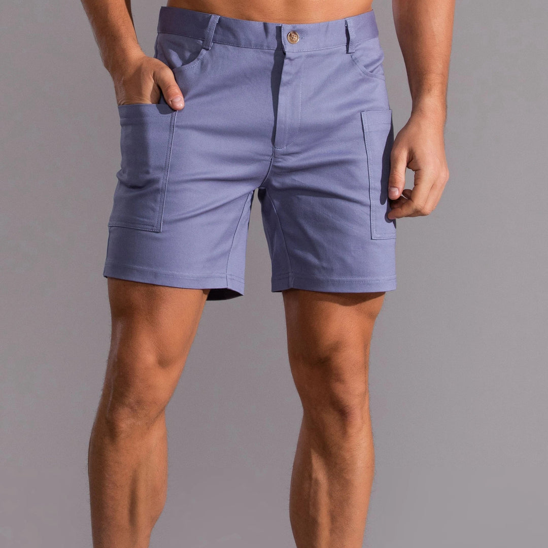 Men's utility shorts made from stretch cotton blend – Finn-Blue-XS-Nora Luxe