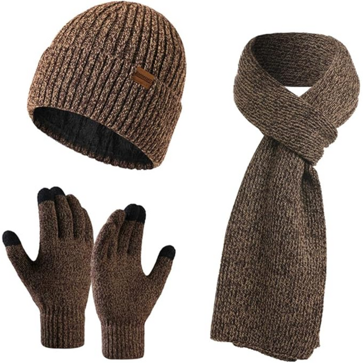 Men's Winter Beanie & Gloves Set - Victor-Dark Blue-Nora Luxe