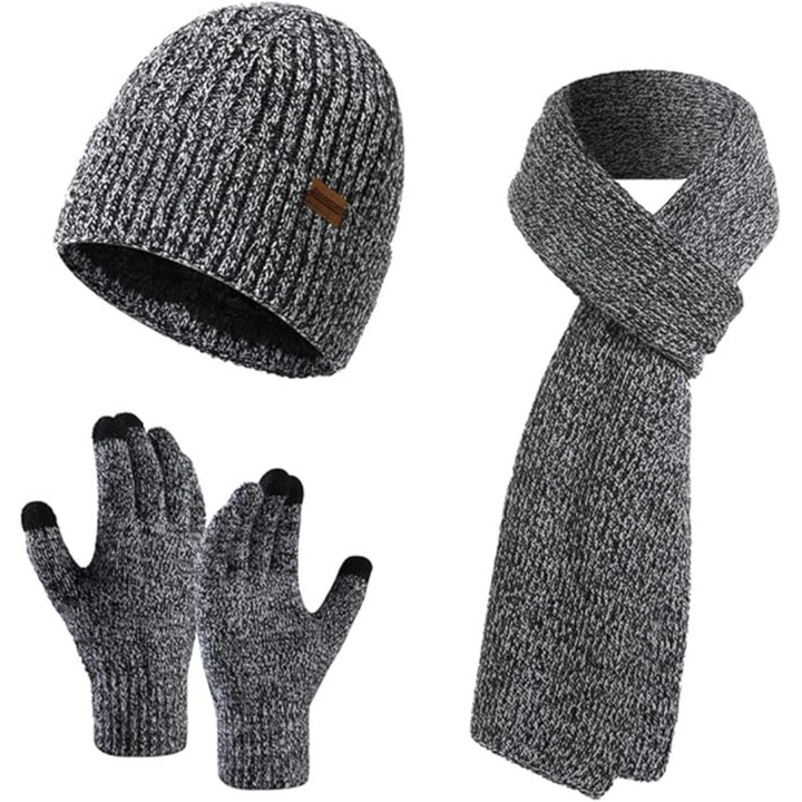 Men's Winter Beanie & Gloves Set - Victor-Dark Blue-Nora Luxe