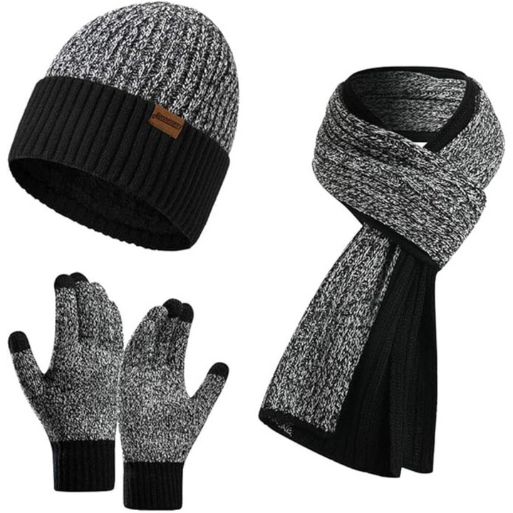 Men's Winter Beanie & Gloves Set - Victor-Dark Blue-Nora Luxe