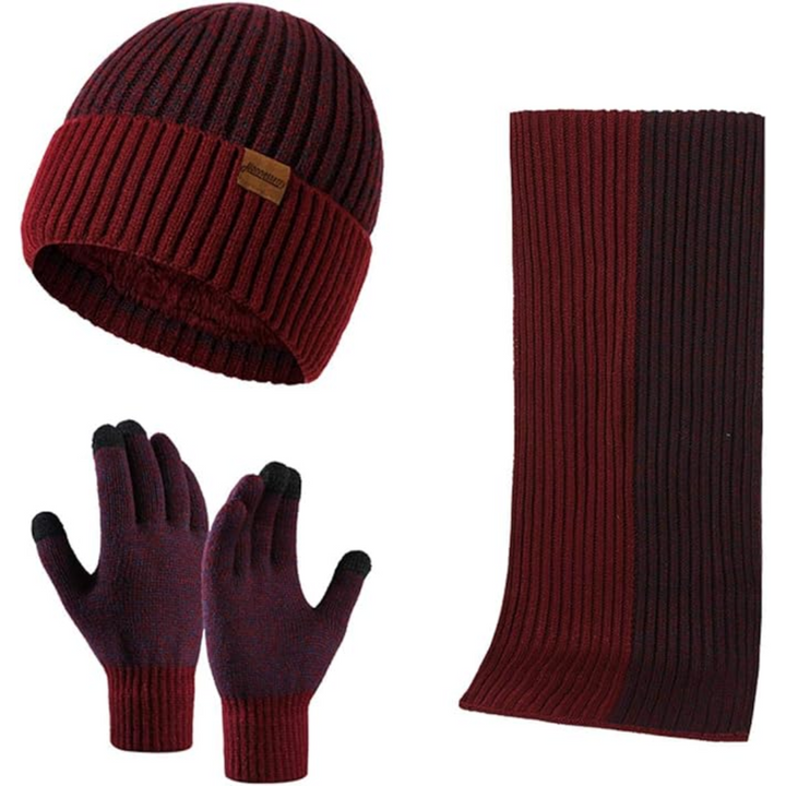 Men's Winter Beanie & Gloves Set - Victor-Dark Blue-Nora Luxe