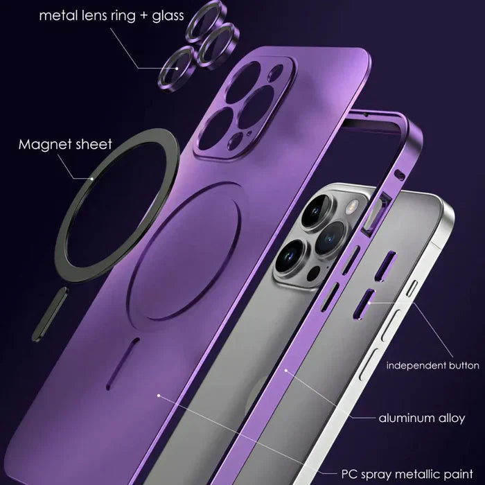 Metal Case for iPhone - MagCase-Silver-iPhone 15 Pro Max-Nora Luxe