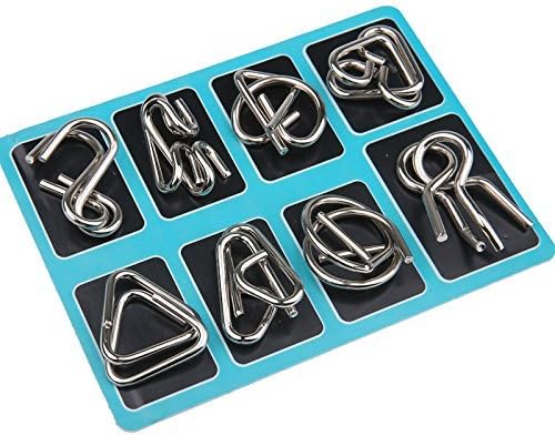 Metal Puzzle Rings Set - BrainTwist-Blue-Nora Luxe