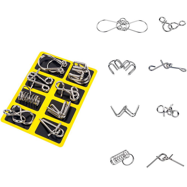 Metal Puzzle Rings Set - BrainTwist-Yellow-Nora Luxe