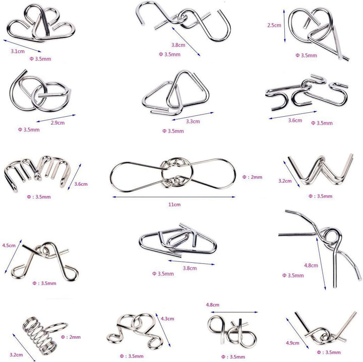 Metal Puzzle Rings Set - BrainTwist-Yellow-Nora Luxe