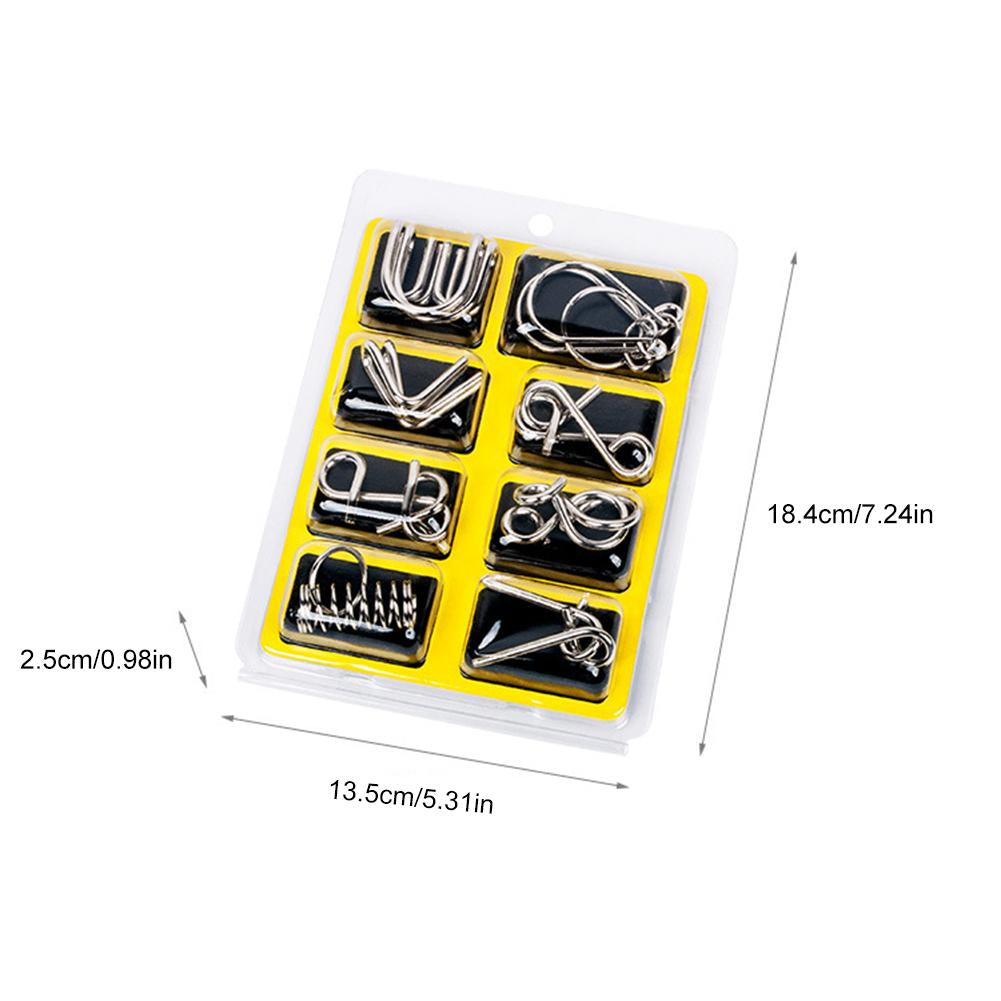 Metal Puzzle Rings Set - BrainTwist-Yellow-Nora Luxe