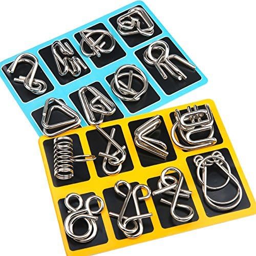 Metal Puzzle Rings Set - BrainTwist-Yellow-Nora Luxe