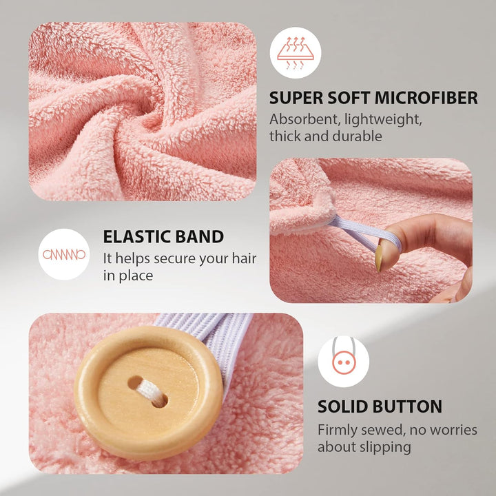 Microfiber Hair Towel Wrap – 3 Pack-Set 1-Nora Luxe