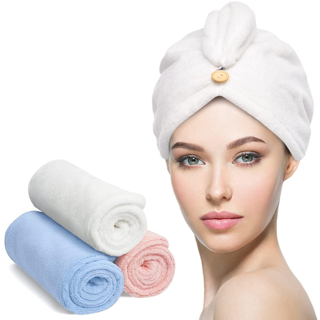 Microfiber Hair Towel Wrap – 3 Pack-Set 3-Nora Luxe