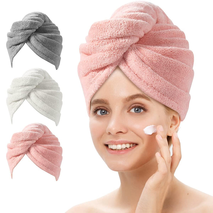 Microfiber Hair Towel Wrap – 3 Pack-Set 4-Nora Luxe