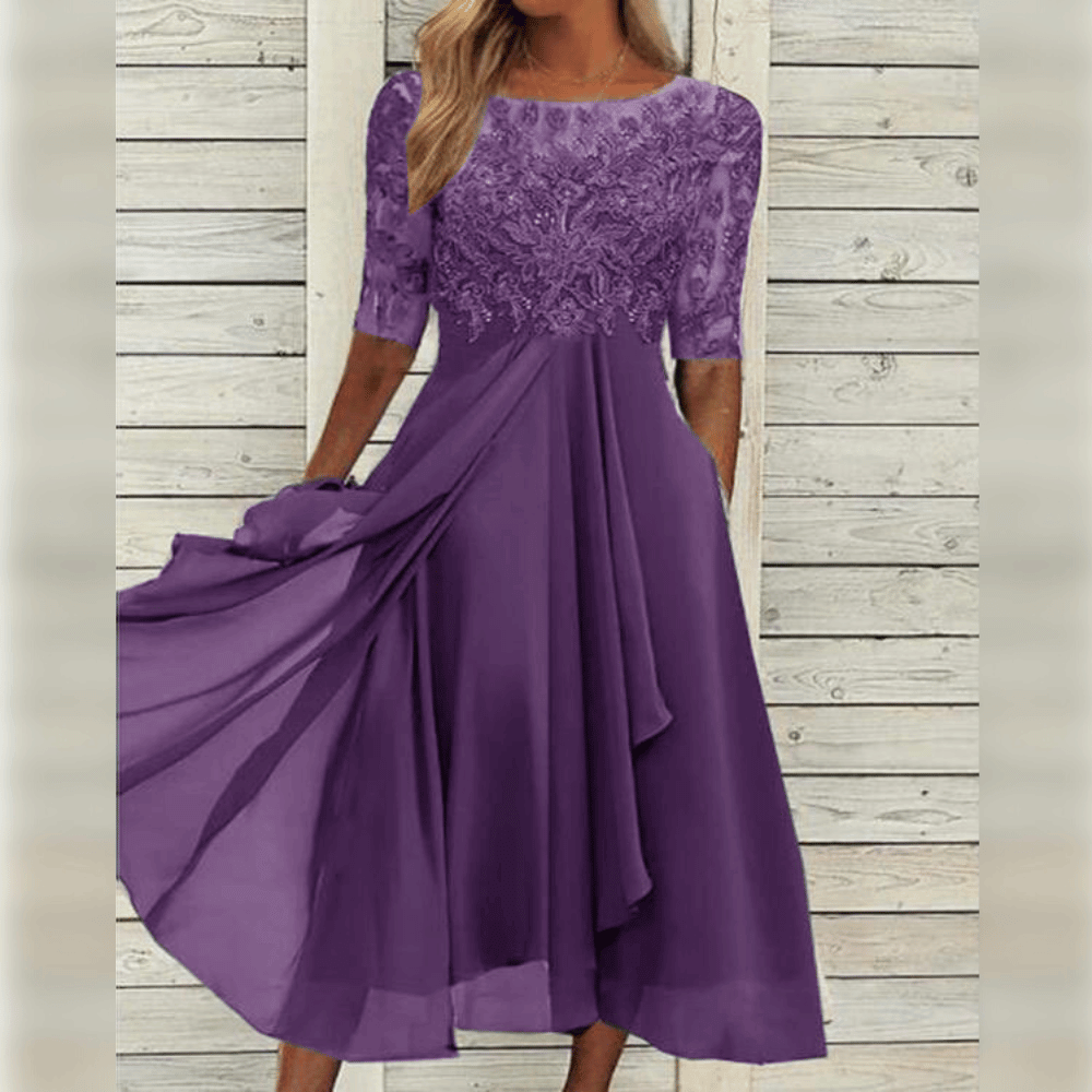 Midi dress for any occasion - Elena-Lila-XS-Nora Luxe