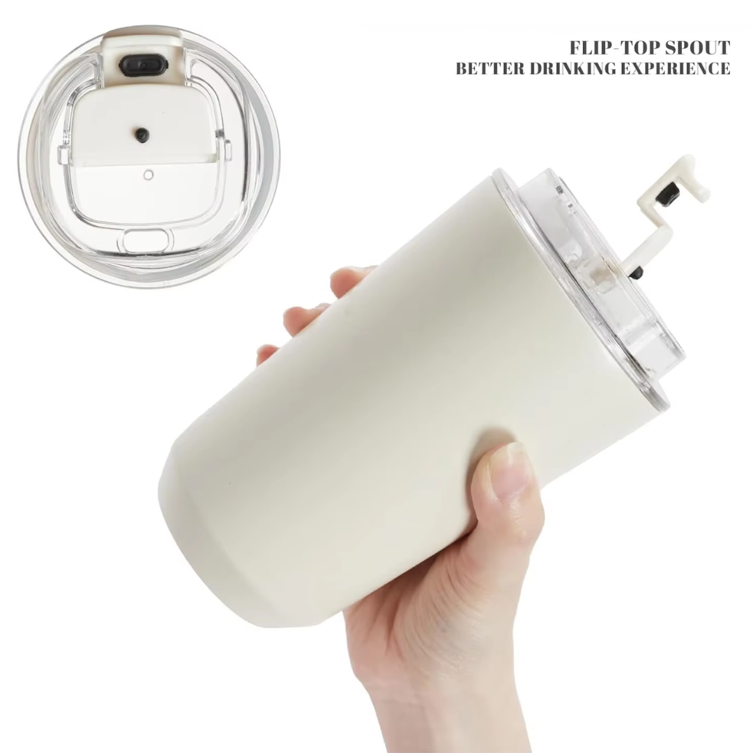 Milk White Insulating Travel Mug – Stainless Steel Thermos Flask-Nora Luxe