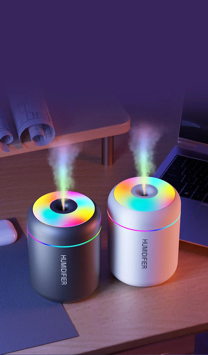 MINI AIR HUMIDIFIER WITH AROMATHERAPY - USB POWERED - PERFECT FOR CAR AND BEDROOM-White-Nora Luxe