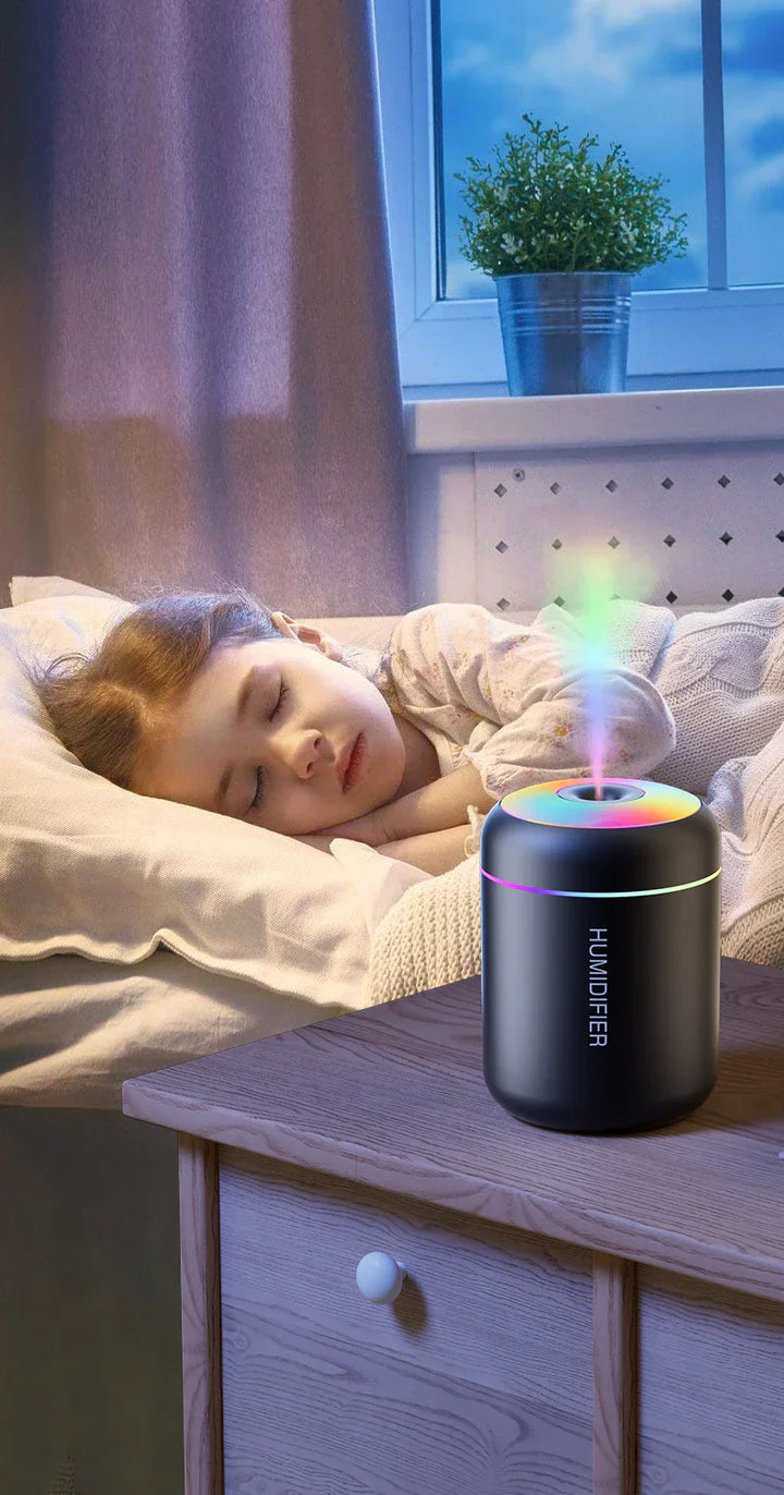 MINI AIR HUMIDIFIER WITH AROMATHERAPY - USB POWERED - PERFECT FOR CAR AND BEDROOM-White-Nora Luxe