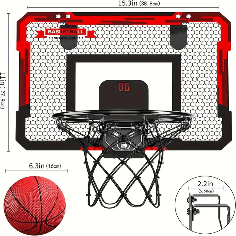 Mini Basketball Hoop with Electronic Scoreboard - BouncePro-Nora Luxe