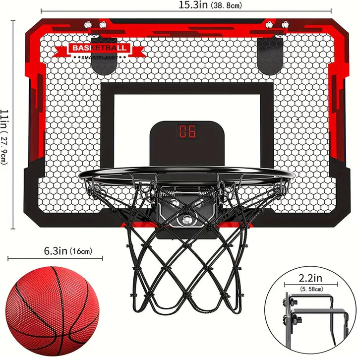 Mini Basketball Hoop with Electronic Scoreboard - BouncePro-Nora Luxe