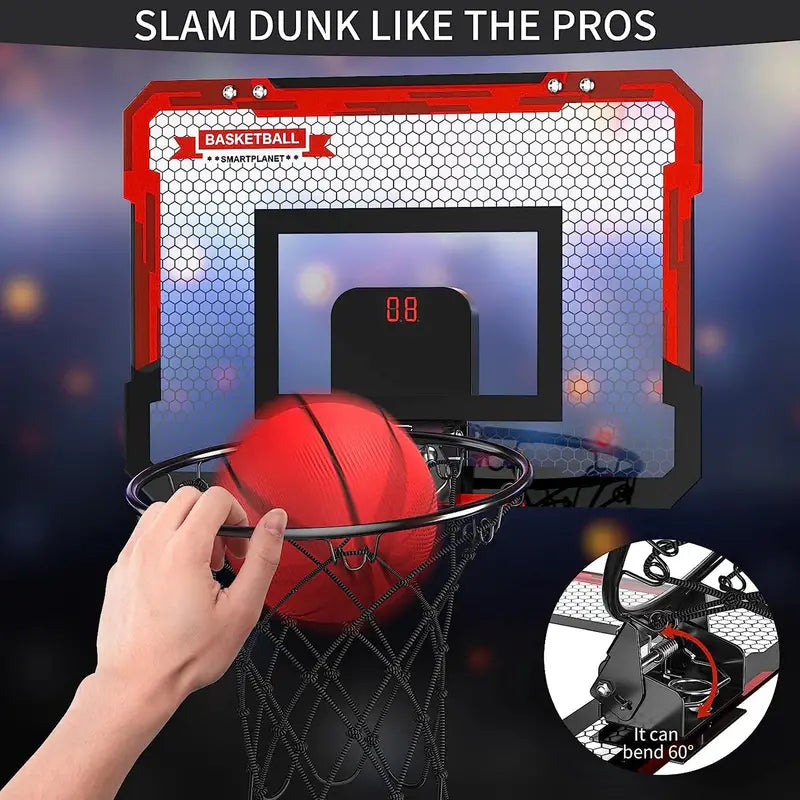 Mini Basketball Hoop with Electronic Scoreboard - BouncePro-Nora Luxe