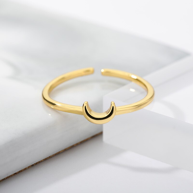 Minimalist Crescent Ring - Nova-Gold-Nora Luxe