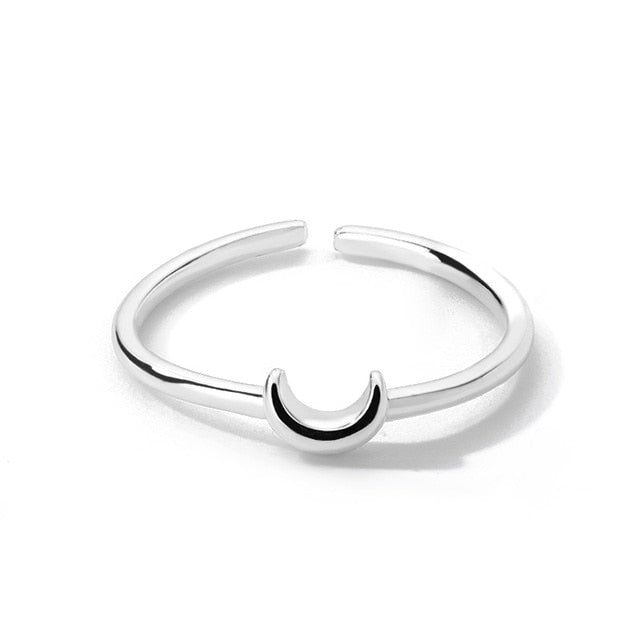 Minimalist Crescent Ring - Nova-Silver-Nora Luxe