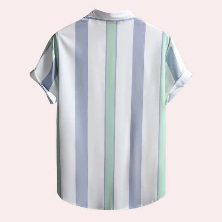 Minimalist Striped Shirt with Button Closure - Felix-S-Nora Luxe