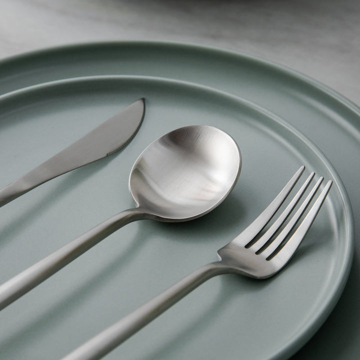 Minimalistic Cutlery for Modern Tables - PureSet-Matte Gold-Set for 4 people (20 pieces)-Nora Luxe