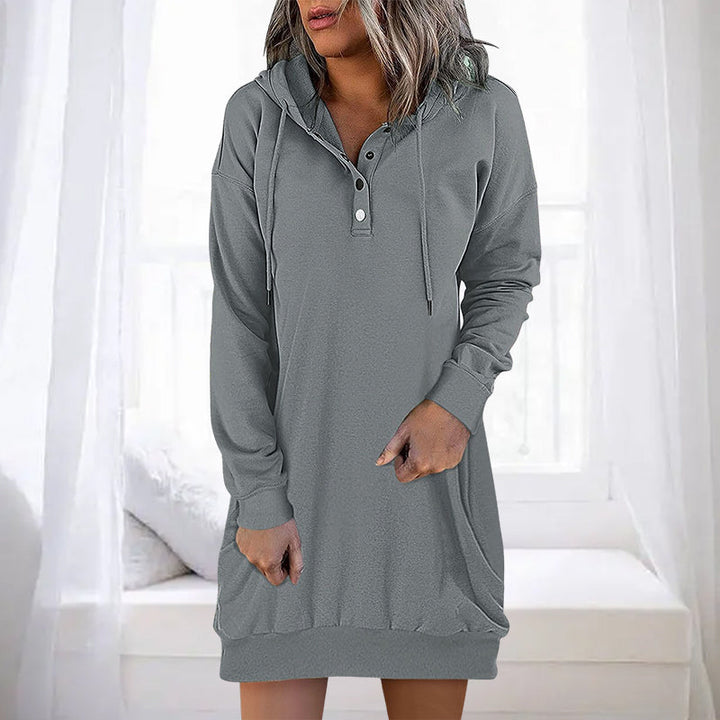 Minimalistic Long Women's Hoodie – Valeria-Gray-S-Nora Luxe