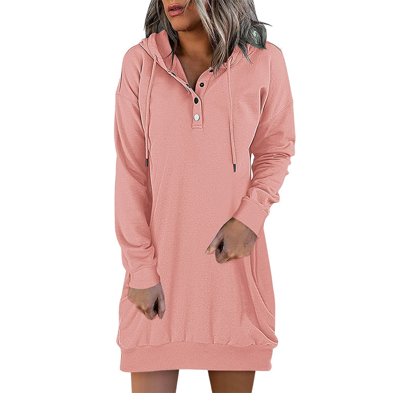 Minimalistic Long Women's Hoodie – Valeria-Pink-S-Nora Luxe