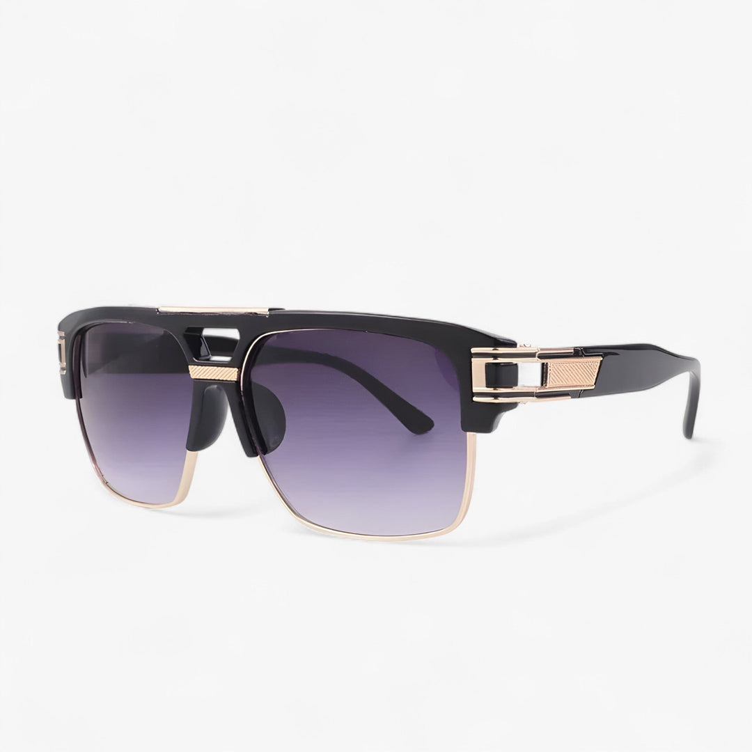 Mirrored Retro Designer Sunglasses – Calvero-Black Grey-Nora Luxe