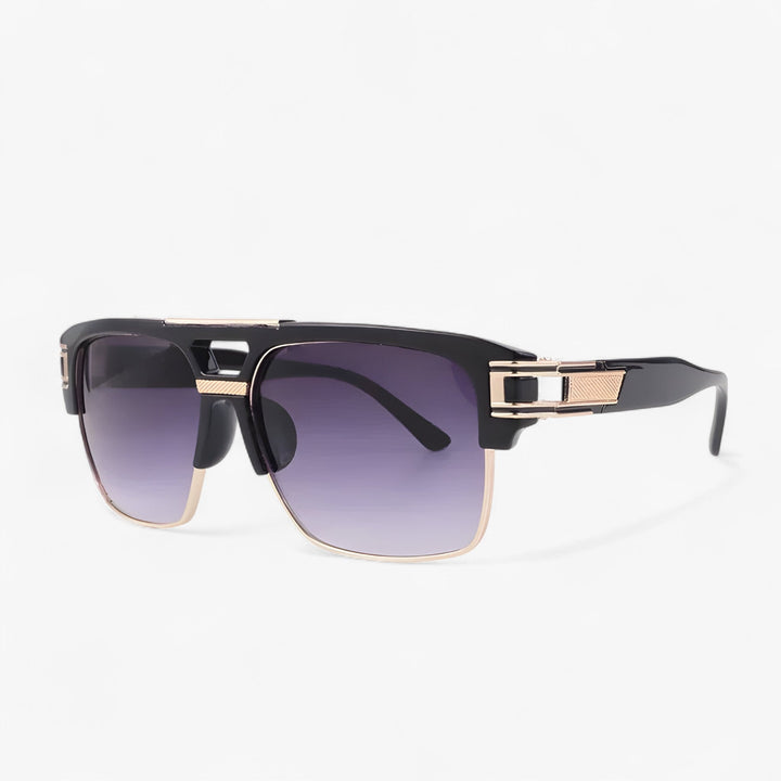 Mirrored Retro Designer Sunglasses – Calvero-Black Grey-Nora Luxe
