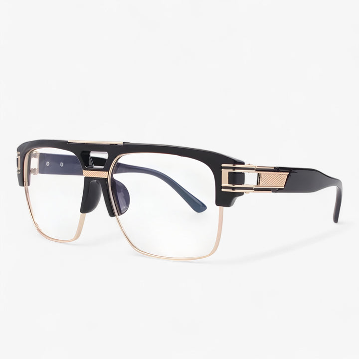 Mirrored Retro Designer Sunglasses – Calvero-Black Transparent-Nora Luxe