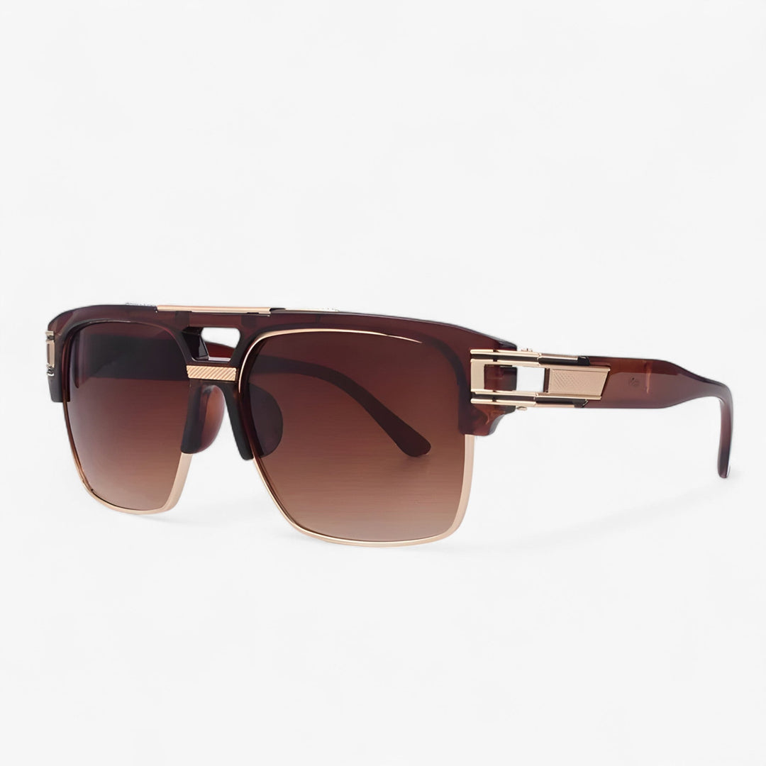 Mirrored Retro Designer Sunglasses – Calvero-Brown-Nora Luxe