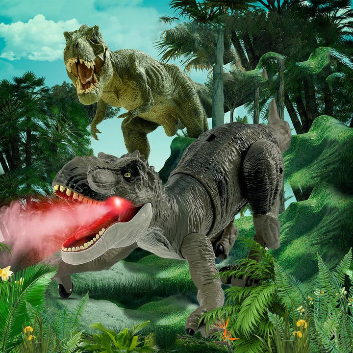 Mist-spewing Interactive Dinosaur from a Distance - RoboRex-Velociraptor 8.66 inches - Blue-Nora Luxe