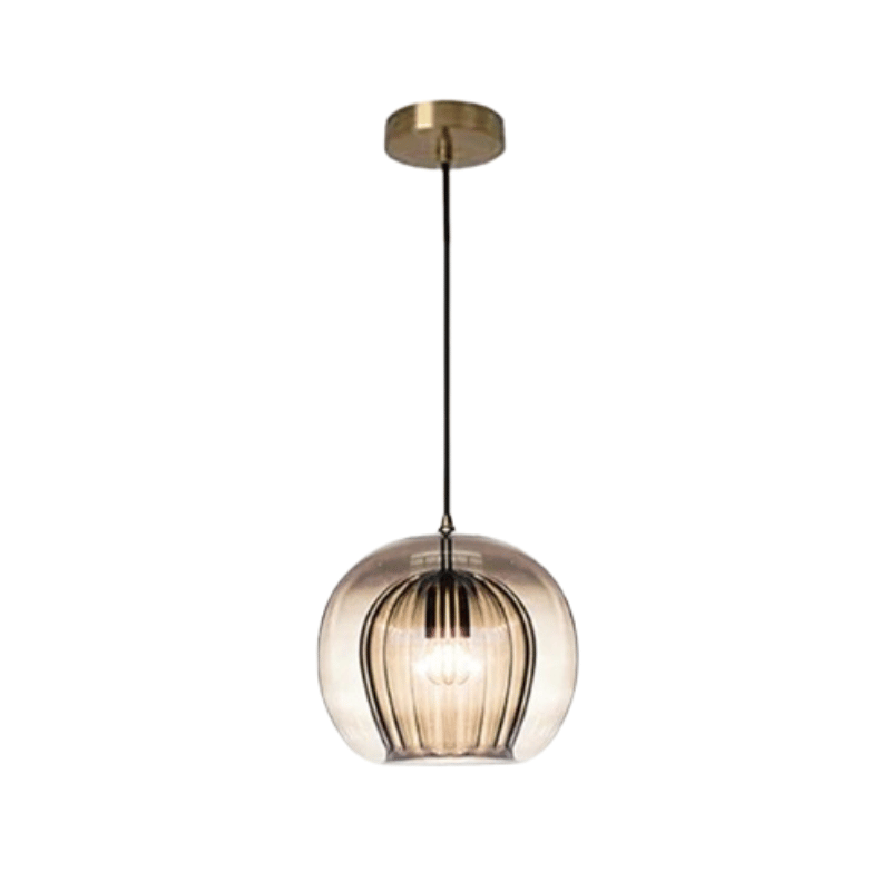 Modern Aluminium-Glass Pendant Lamp - LumaLite-Cognac-Cold White-Nora Luxe