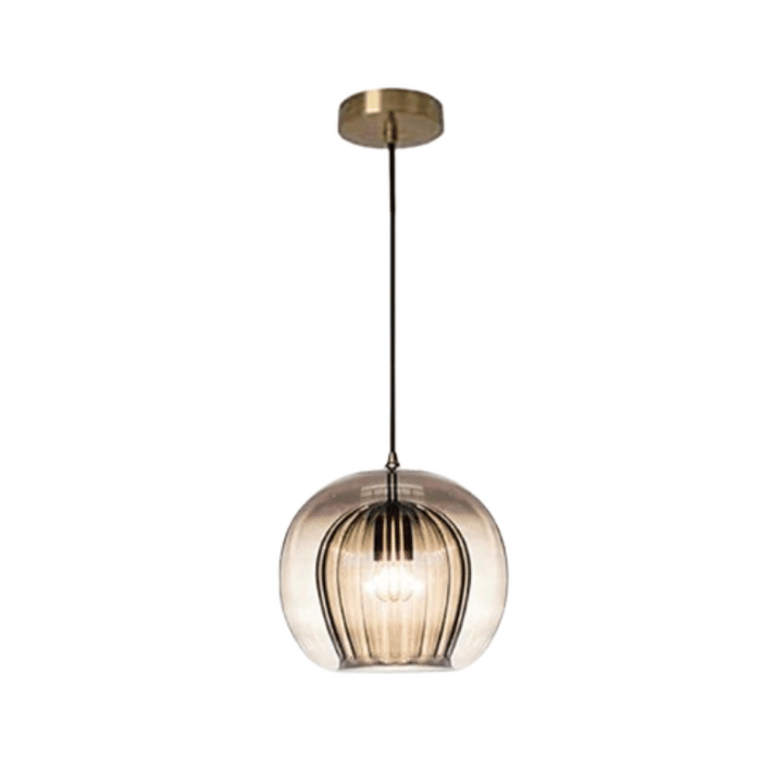 Modern Aluminium-Glass Pendant Lamp - LumaLite-Cognac-Cold White-Nora Luxe